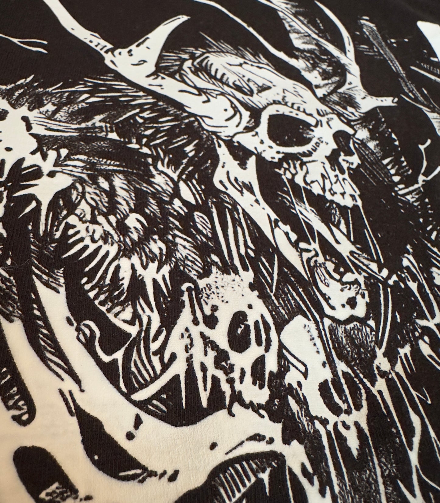 "Wendigo in the woods: our haunting black and white design captures primal fear—a must-have for horror enthusiasts."